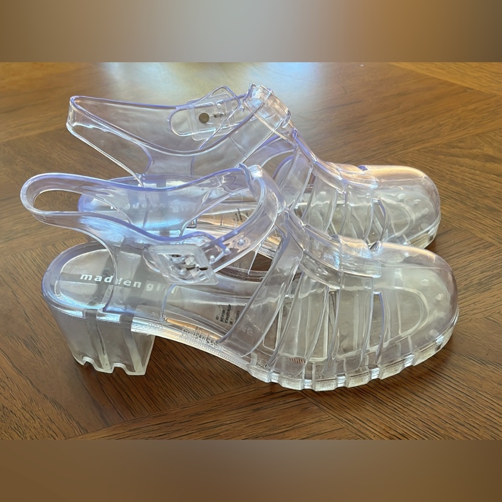 Madden girl clear jelly heels size 10M